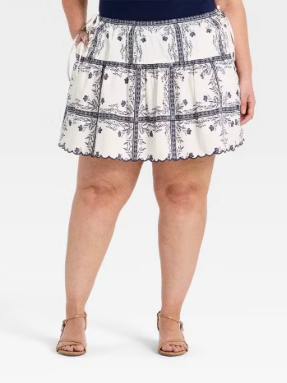 a new day Floral Print Cotton Mini Skirt 4X